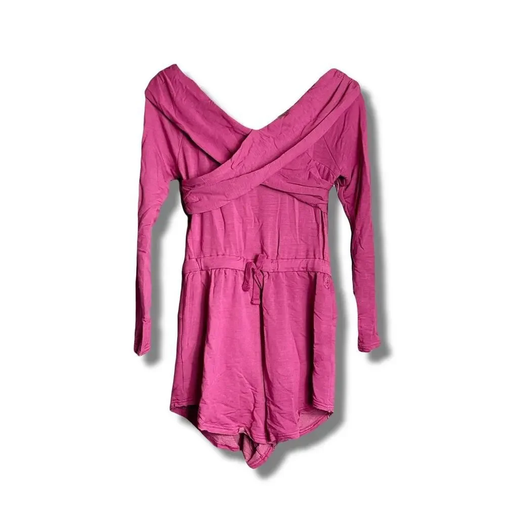 Free People Movement pink off the shoulder romper size XS